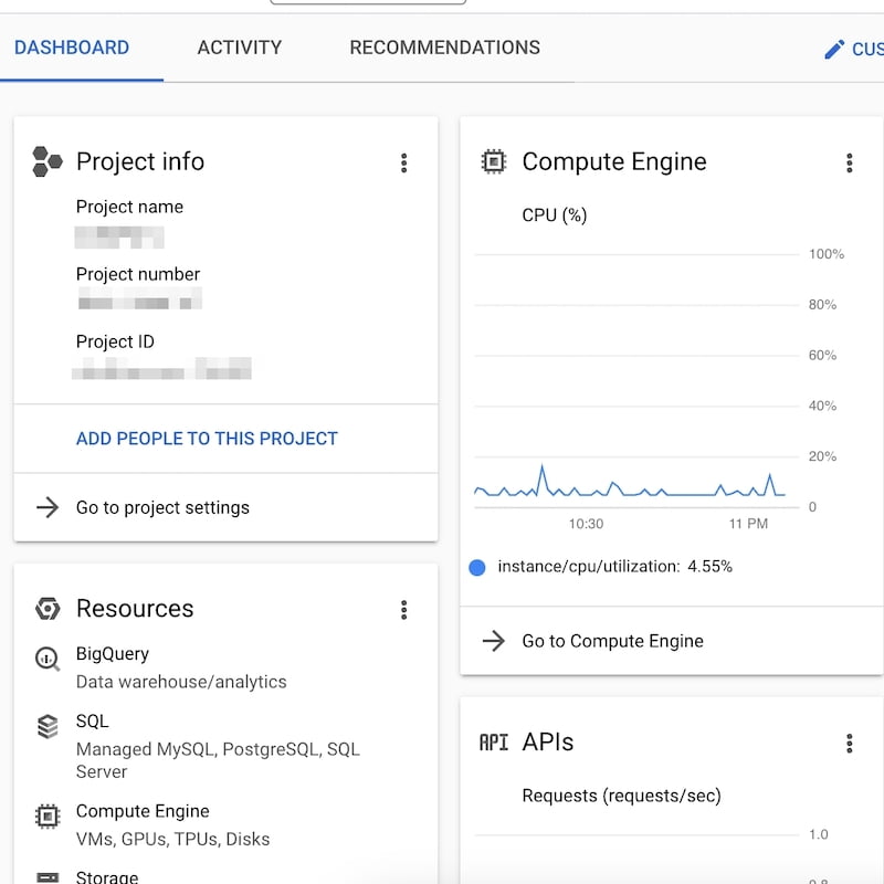 GCP Dashboard