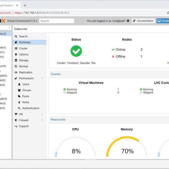 PROXMOX VE DASHBOARD